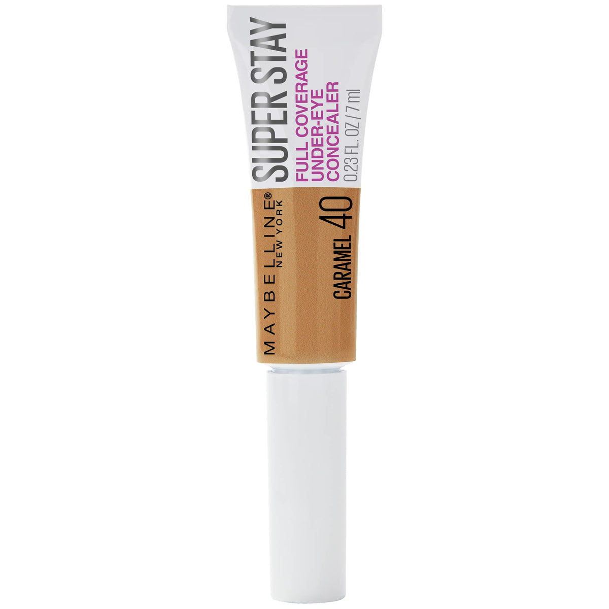 Maybelline New York Super Stay, Under-eye Concealer Liquid Makeup with Paddle Applicator, [0.23fl. oz, Caramel]
