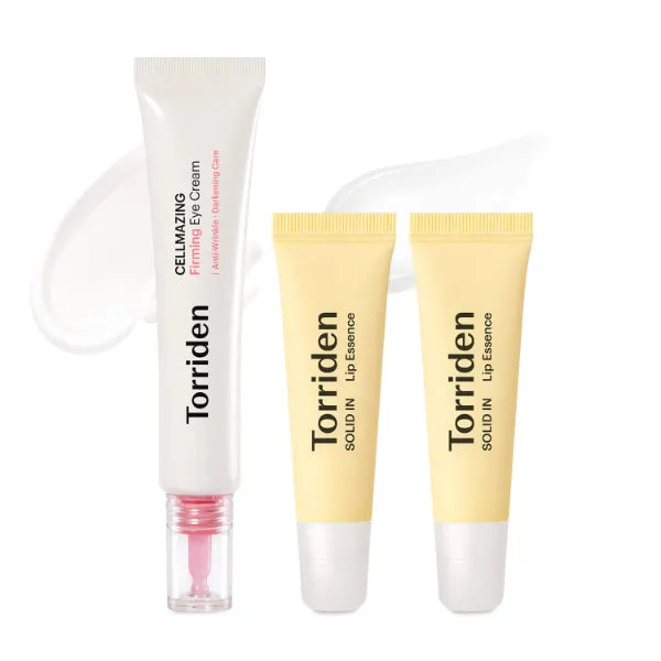 Torriden CELLMAZING Eye Cream 1.01 fl.oz + SOLID IN Ceramide Lip Essence 0.37 oz (pack of 2)