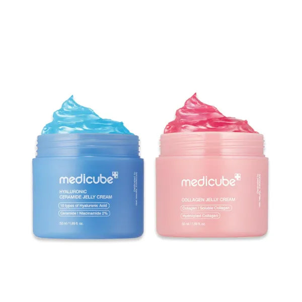 medicube Jelly Cream Duo, Hyaluronic Acid and Collagen Jelly Cream for Boosting Radiance and Glow, Collagen, Hyaluronic Acid - 50ml