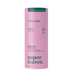 ATTITUDE Plastic-Free Deodorant, EWG Verified, Aluminum-Free, Dermatologically Tested, Plant and Mineral-Based, Vegan, White Tea Leaves, 85 grams