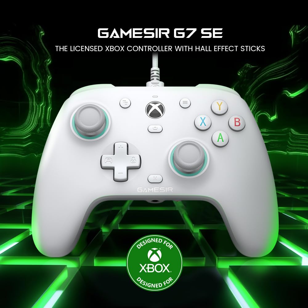 GameSir G7 SE Wired Controller for Xbox Series X|S, Xbox One & Windows 10/11, Plug and Play Gaming Gamepad with Hall Effect Joysticks/Hall Trigger, 3.5 mm Audio Jack