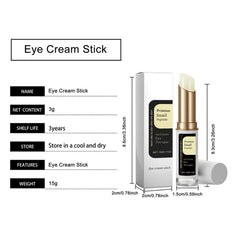 TERRIFI Eye Cream for Dark Circles, Advanced Snail Repair Eye Stick with Snail Mucin, Hydrating Cream for Puffiness and Bags Under Eyes, Reduces Fine Lines and Wrinkles (1pc)