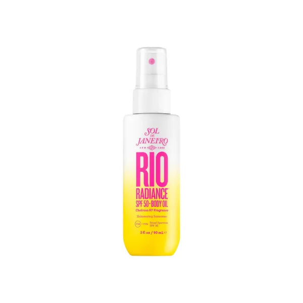 SOL DE JANEIRO Rio Radiance SPF 50 Shimmering Body Oil Broad Spectrum| Spray Sunscreen Dry Oil for Body | UV Protection | 3 fl oz