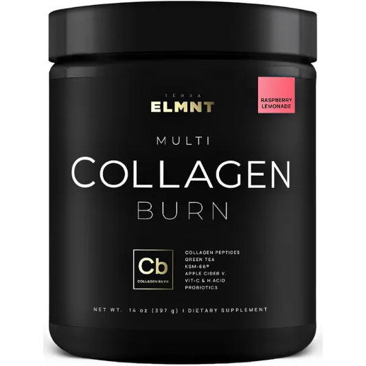 TERRA ELMNT Super Collagen Powder for Women Weight Loss + Beauty w. Probiotics, Hyaluronic Acid, Biotin, ACV, KSM-66® - Premium Multi Collagen Peptides Protein Supplement Colageno for Women (Raspberry Lemonade)