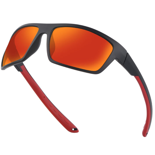 YUKANNA Polarized Sports Sunglasses for Men Women Fishing Running Cycling with UV 400 Protection Sun Glasses - Orange