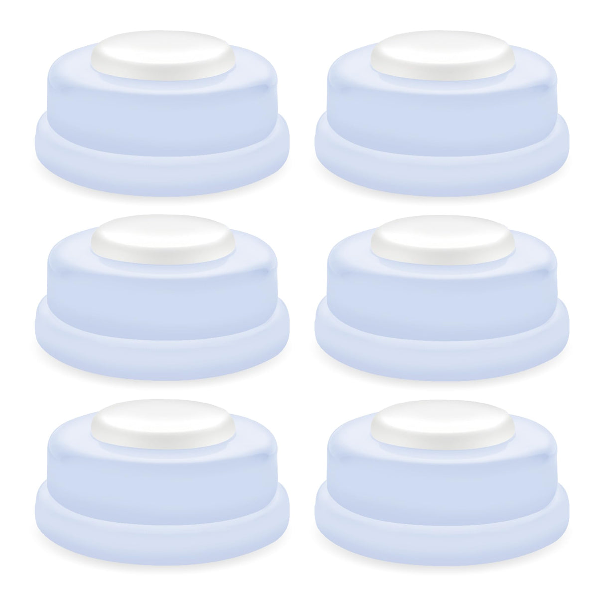 Maymom Screw Lids Aka Travel Caps with Rewritable Sealing Disc Compatible with Avent, Maymom Wide Mouth Bottles; Cap Replace Avent Classic Bottle Screw Ring and Sealing Disc, 6pcs. (Blue)