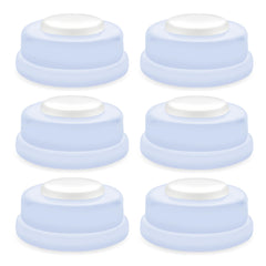 Maymom Screw Lids Aka Travel Caps with Rewritable Sealing Disc Compatible with Avent, Maymom Wide Mouth Bottles; Cap Replace Avent Classic Bottle Screw Ring and Sealing Disc, 6pcs. (Blue)