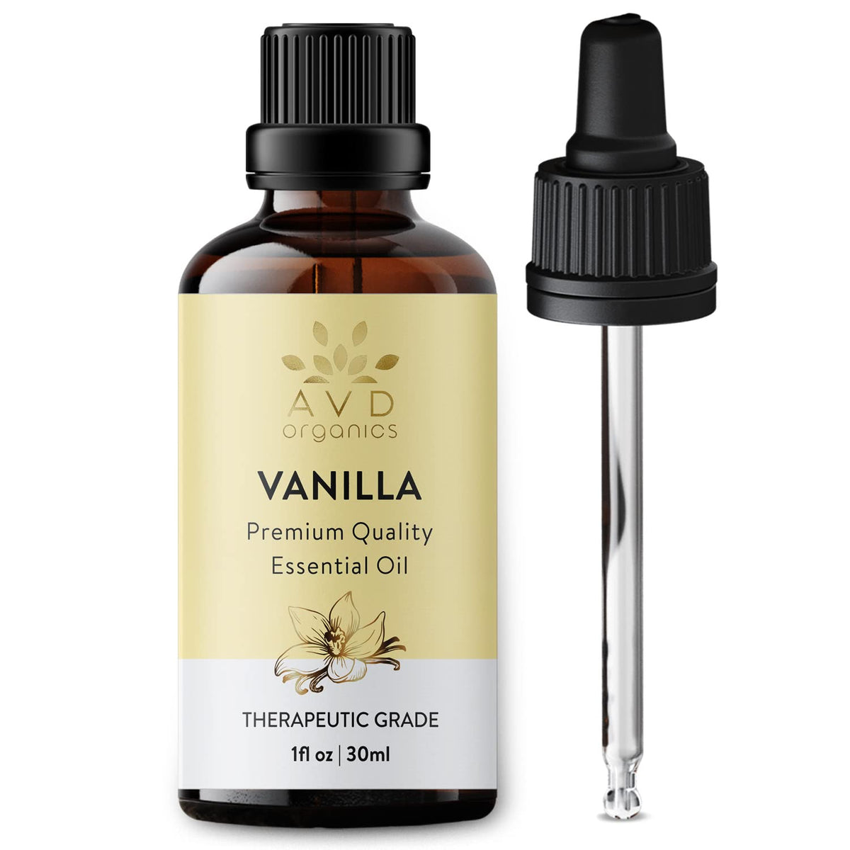 AVD ORGANICS Vanilla Essential Oil 30ml| Premium Quality Therapeutic Grade for Aromatherapy Diffuser Humidifier Relaxation Sleep Perfect Gifts | 1 fl. Oz