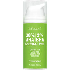Ebanel Chemical Peel for Face, AHA BHA Exfoliator, Glycolic Acid Peel, Salicylic & Lactic Acid Face Peeling Gel, Infused with Green Tea & Chamomile for Acne Scars, Dark Spots, Wrinkles, Fine Lines