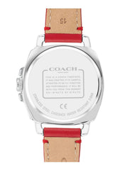 COACH Boyfriend Women's Watch, 34mm - Red/Silver