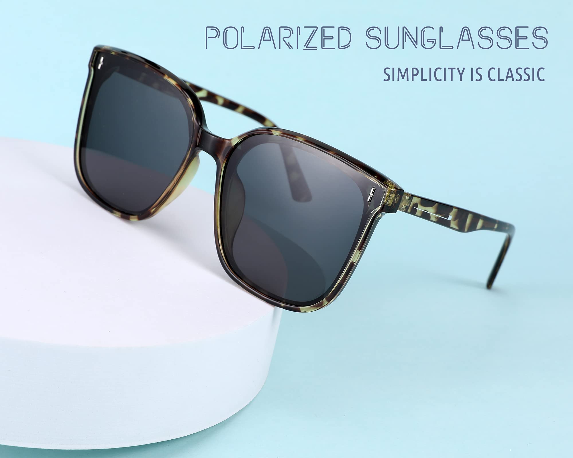 FEISEDY Women Oversized Vintage Polarized Sunglasses Square Cute Trendy Classic Simple Men B2758