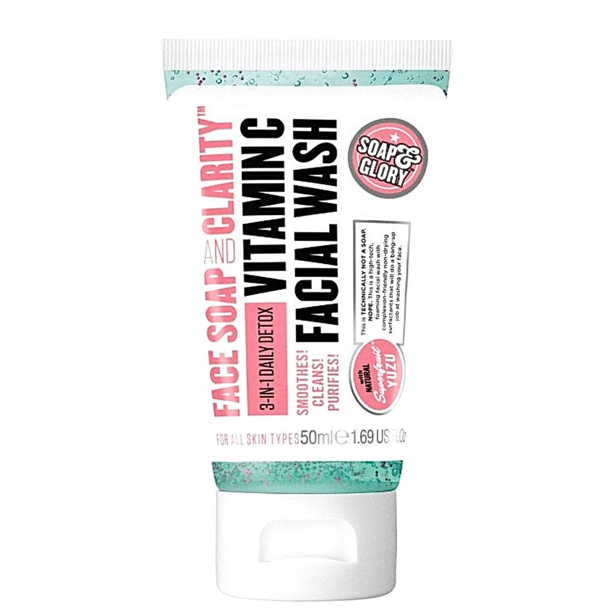 Soap & Glory, Face Soap and Clarity 3 in 1 Daily Detox Vitamin C Facial Wash - 1 fl oz