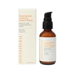 InstaNatural Hyaluronic Acid Gel Moisturizer with Squalane, Aloe Vera & Jojoba Oil Lightweight Daily Face Cream for Hydrated, Smooth-Looking Skin
