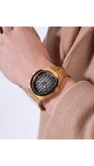 GUESS BR GLD CS W/P GLD TR/TEXTURED GRADIENT GREY & BLK DL/BR/P GLD BRCT