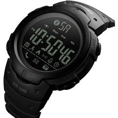 SKMEI Men's Sport Watch Remote Camera Calorie Bluetooth Digital Wristwatches -Black