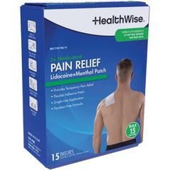 HealthWise 4% Lidocaine + 1% Menthol Pain Relief Patch, 15 Count