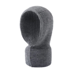 Hemlock Winter Hat & Neck Collar – Unisex Knitted Christmas Hood, Windproof Snood with Button Design
