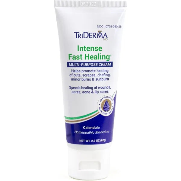 TriDerma Intense Fast Skin Healing Cream for Hard-to-Heal Skin Irritations, Sores, Rashes, Dry, Cracked Hands, Cuts, Chafing, Burns, Scrapes, FSA Eligible - 2.2 oz