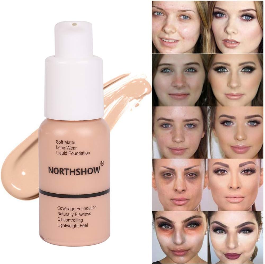 NLLNT Matte Concealer Liquid Foundation Make-up Full Coverage Freckles Acne Scars Long-lasting Waterproof