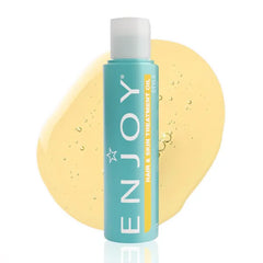 Enjoy Hair & Skin Treatment Oil, Quick-Absorbing Argan and Linseed Oil Blend, Weightless Hydration and Faster Drying Time for Hair and Body - 3.4 Oz