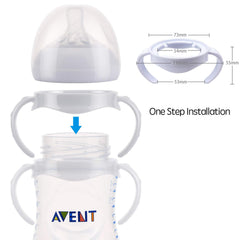 Joyzzz Baby Bottle Handles, 6 Pack Non-slip Easy Grip Bottle Handles for Baby, Dishwasher Safe, Baby Bottle Holder for Philips Avent Natural Baby Bottles and Avent Bottle Holder for Baby(White)