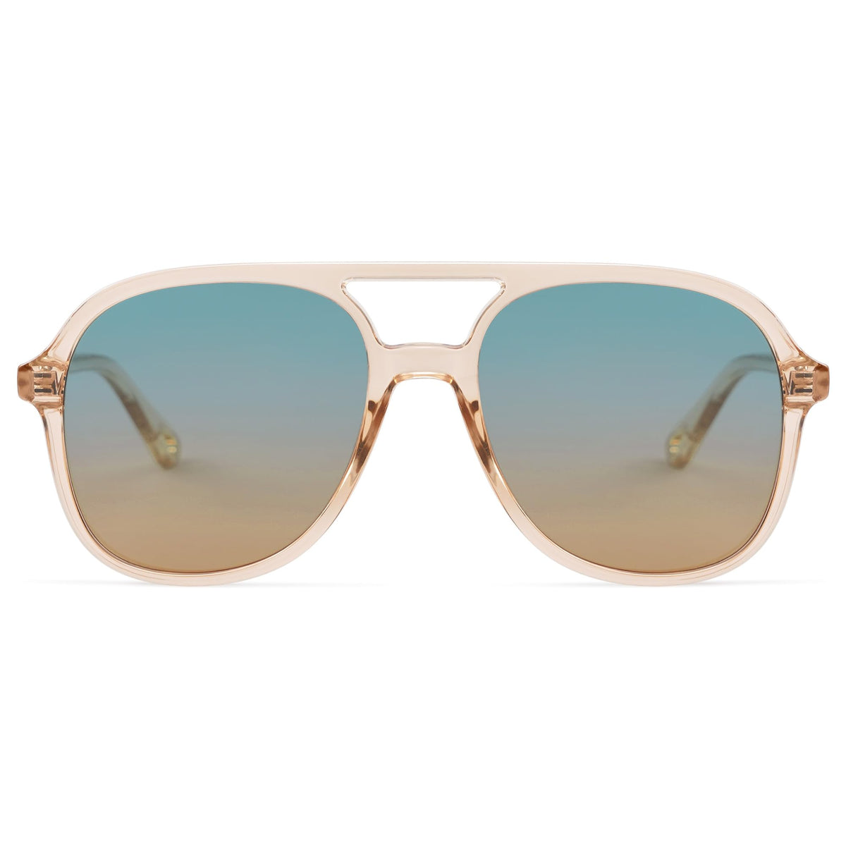 SOJOS Retro Vintage Polarized Sunglasses Double Bridge Brow Bar Square Aviators SJ2174