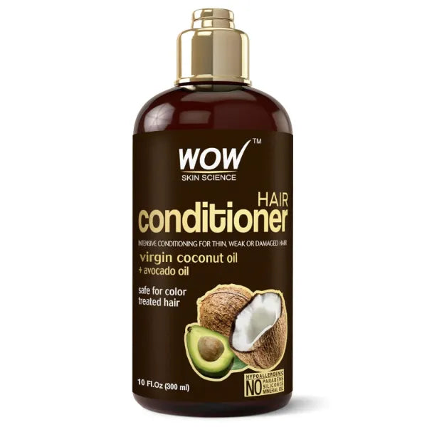 WOW Skin Science Hair Conditioner Coconut & Avocado Oil - Restore Dry, Damaged Hair, Increase Gloss, Reduce Split Ends, Frizz, Sulfate, Silicones, Paraben Free For All Hair Types - 300 ml