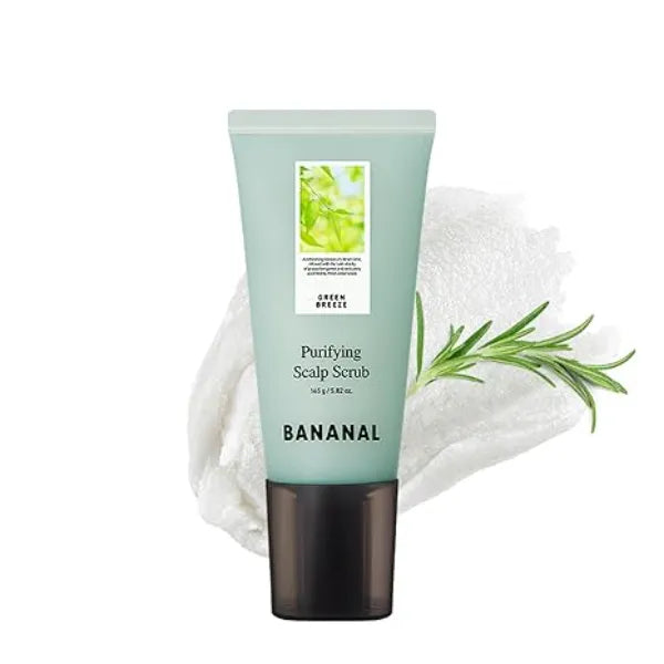 BANANAL Salt to Foam Korean Scalp Exfoliating Hair Shampoo Niacinamide & Rosemary Infused Sea Salt Deep Cleanser for Buildup Removal Menthol Refreshing, Paraben/Silicone Sulfate Free, 5.8 oz