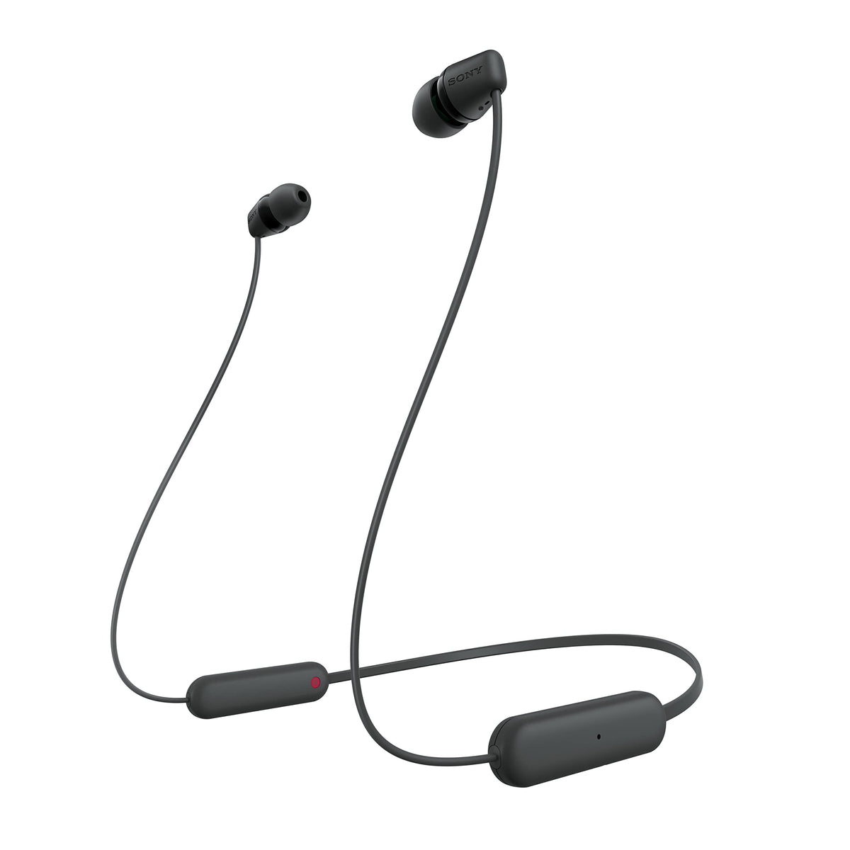 Sony WI-C100 Wireless In-Ear Bluetooth Headphones with Built-in Microphone, Black, Size M, WI-C100/B