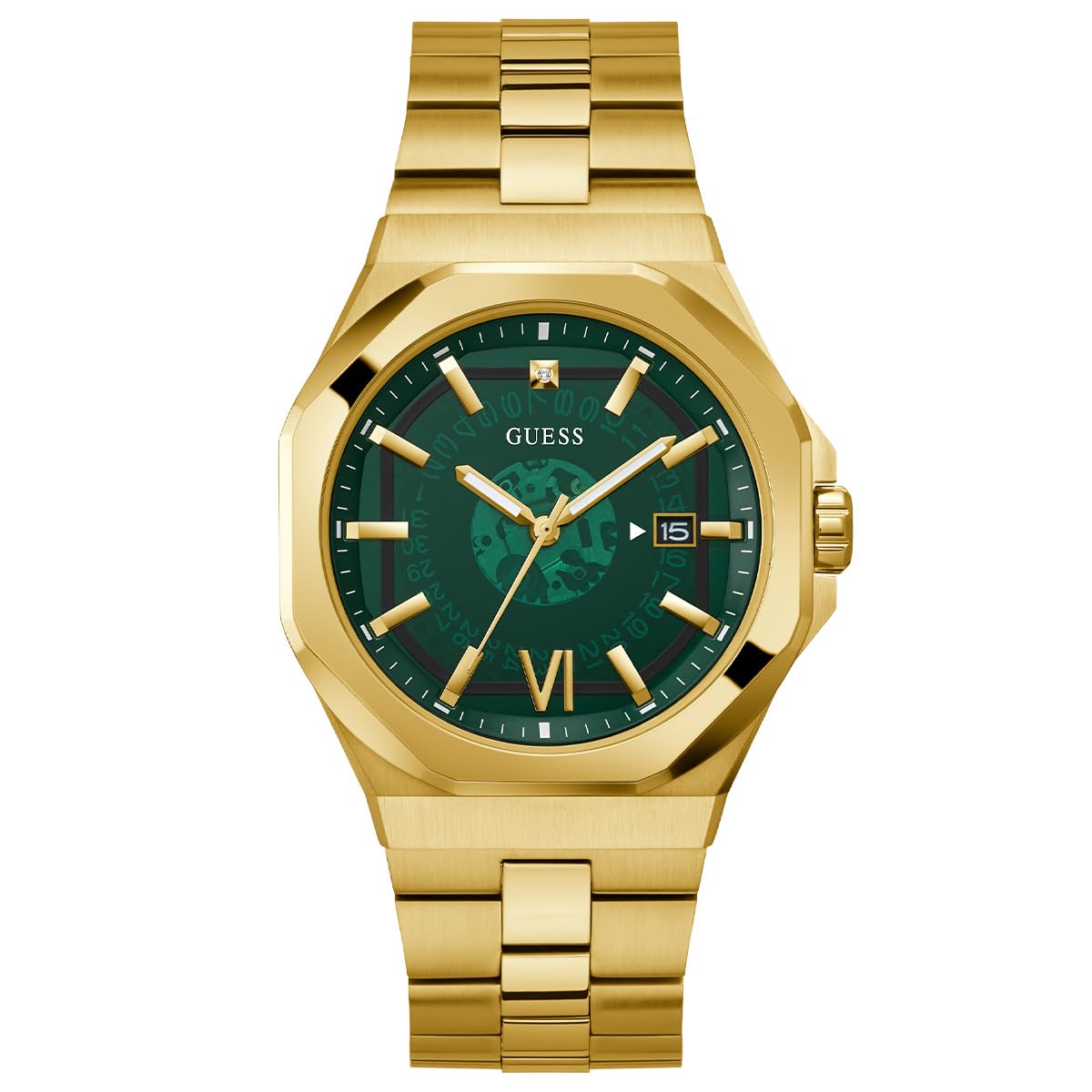 GUESS Men's 42mm Watch - Black Strap Black Dial Black Case