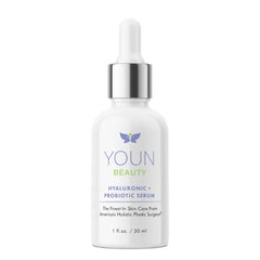 YOUN Beauty Hyaluronic + Probiotic Face Serum For Intense Hydration, Radiance Boost, & Skin Renewal – Contains Plant-Based Hyaluronic Acid, Yogurt Extract, Vitamins C & E - 30 ML