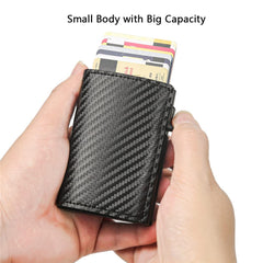Fermido air tag wallet with double card case, twin carbon fiber wallet, automatic bifold pop up wallet money clip wallet, carbon fiber(duble box)