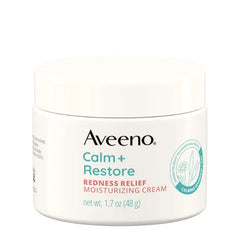 Aveeno Calm + Restore Facial Moisturizer Face Cream for Redness Relief, Non-Comedogenic, Ceramide & Vitamin B5, Hydrating for Dry, Sensitive Skin, Hypoallergenic, Fragrance-Free, 1.7 oz