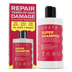 Arata Natural Regenerating 5 in 1 Anti-Hairfall Super Shampoo with Onion Oil, Bhringraj, Apple Cider Vinegar, Argan Oil & Aloe Vera For Women & Men - 300ml