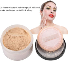 Face Loose Powder, Oil Control Long-lasting Waterproof Whitening Makeup Setting Powder, Face Makeup Setting Powder Longlasting Smooth for Shine Silky Look(02)