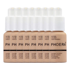 Glamza Phoera Foundation Full Coverage Makeup Set - 24hr Long Lasting Oil Control - Soft Smooth Matte Flawless Concealer Cream - Inc x8 30ml Foundation & Silicone Blender Sponge (104 Buff Beige)