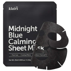 DearKlairs Midnight Blue Calming Sheet Mask, 1 Mask, 0.85 fl oz (25 ml)