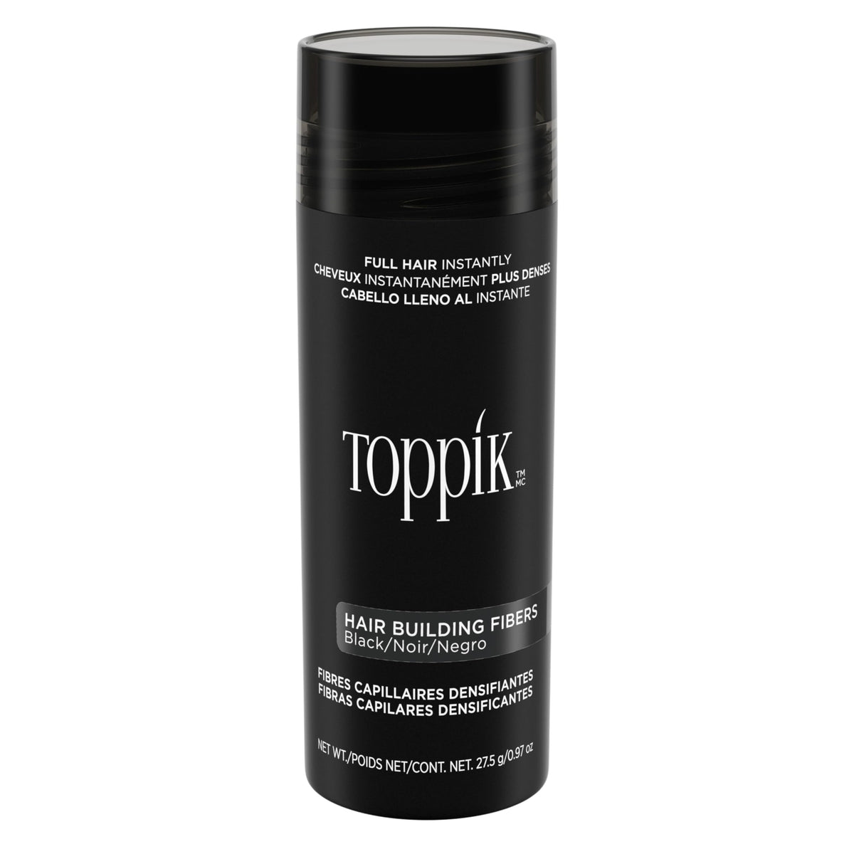 Toppik Hair Building Fibers with Premium Keratin Fibers Conceals Hair Thinning and Hair Loss for Fuller Looking Hair that Gives Completely Natural Look For Men and Women Black, 27.5 Grams