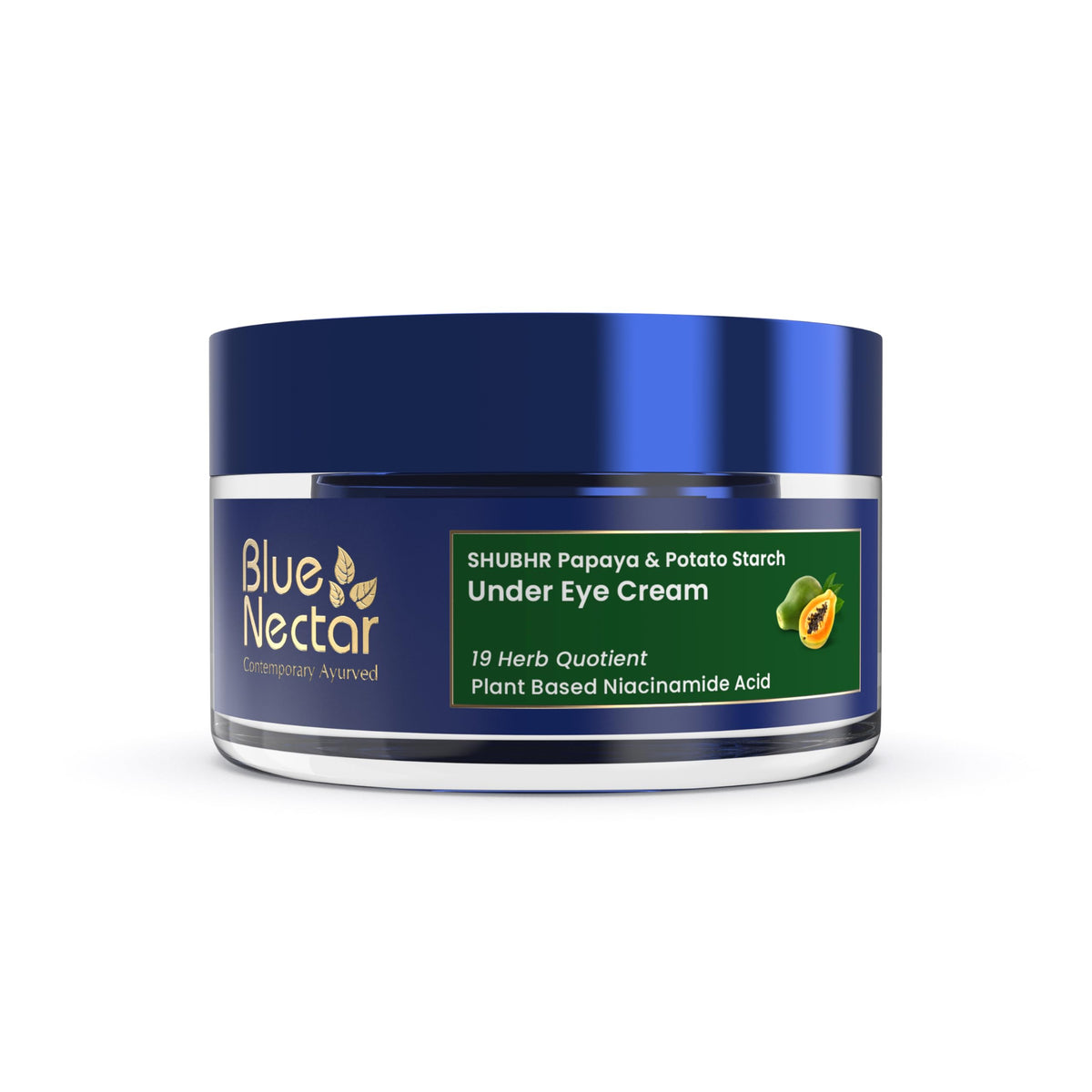 Blue Nectar Under Eye Cream for Dark Circles for Women | Natural Niacinamide Cream from Papaya & Potato | Effective for Wrinkles, Fine Lines & Puffiness (18 Herbs, 15gm)