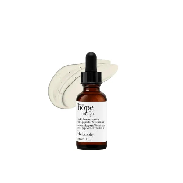 philosophy when hope is not enough facial firming serum with vitamins C, E & hyaluronic acid, revitalizes dull complexion while reducing the look of fine lines and wrinkles - 1 fl oz