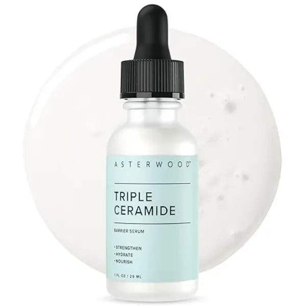 Asterwood Ceramide Barrier Repair Serum Hydrating, Calming, & Barrier Restoring Skin Facial Serum with Triple Ceramide Complex, Squalane, Hyaluronic Acid Fragrance Free,1 Fl Oz