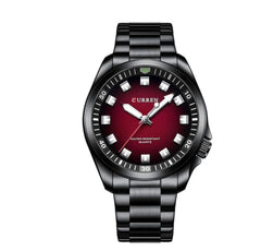 CURREN New Model CURREN-men's analog quartz wristwatches, stainless steel bracelet, luminous hand watch, simple, business, fashion brand, 8451 - BLACK RED