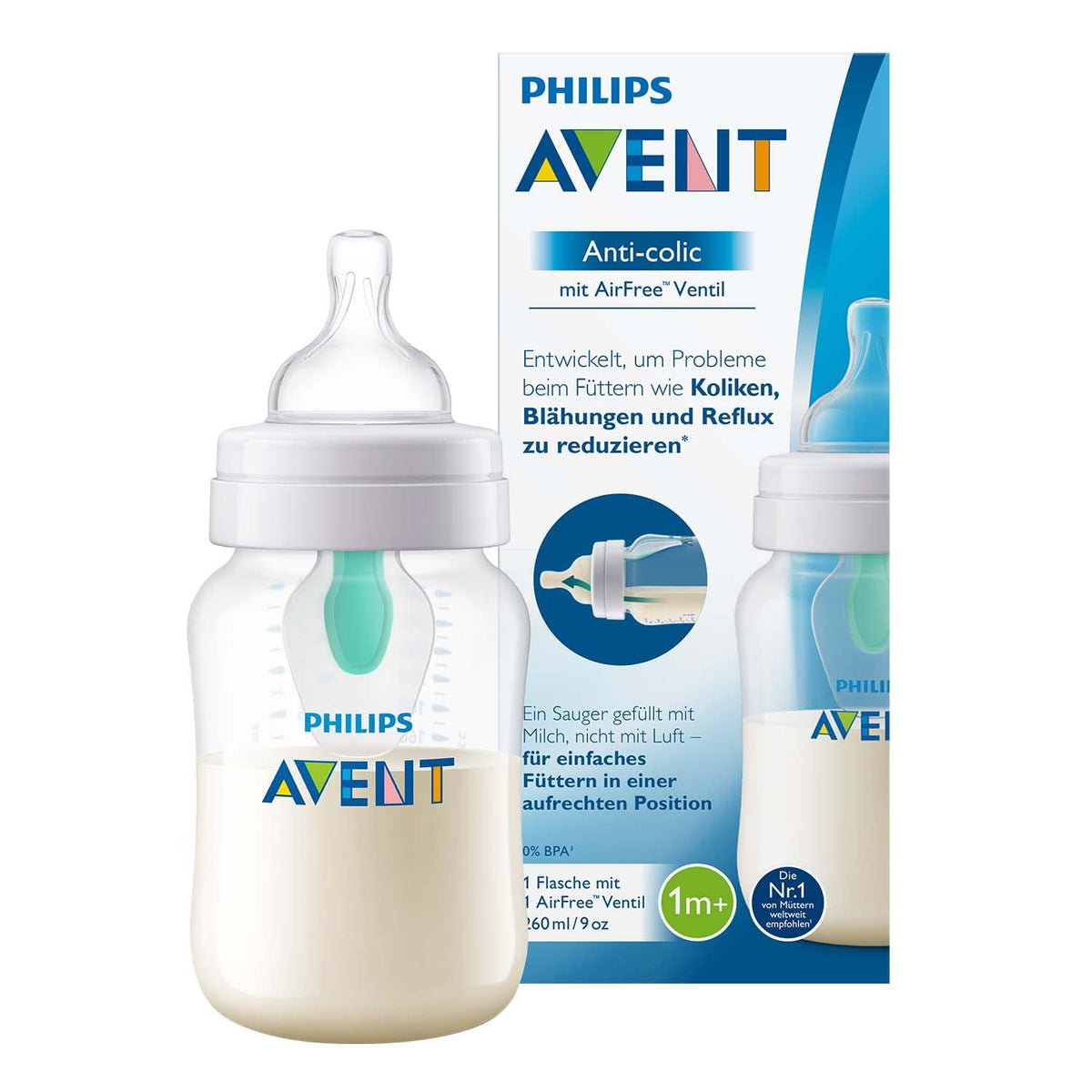 Philips Avent Bottle Anti Colic With Vent 260mlx1, Transparent, 1 Count (Pack Of 1)