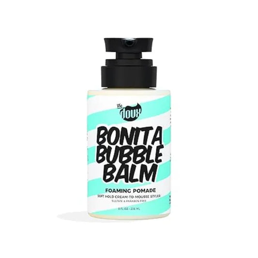 The Doux Bonita Bubble Balm Foaming Pomade – Cream to Foam Styling Pomade for Curly Hair, Wavy Hair & Natural Styles – Lightweight Hair Mousse Alternative with Shine, Frizz Control & Definition, 8oz