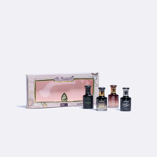 Al Nuaim Ameer Al Oudh | Black Orchid | Black SXS | Delicia Attars | 9.9ml x 4 | Exquisite Floral and Spicy Fragrance | Concentrated Perfume Oil
