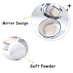 Loose Powder With Mirror,Setting Powder,Loose Setting Powder For Mature Skin,Smooth Face Make-up,Long Lasting Translucent Setting Powder,Matte Powder,Milk Makeup,Matte Finish Oil Absorbing Face Powder