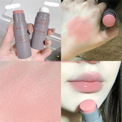 Azoni Dual-Ended Blush Stick with Sponge, 3-in-1 Contour Cream, Lip Stain & Eyeshadow Moisturizing, Lightweight, Natural & Long-Lasting, #01