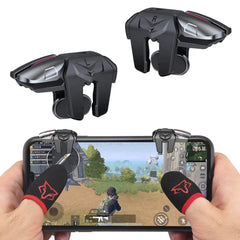 Sarafox F6 Cell Phone Triggers with 4 Buttons L1R1 L2 R2 + Gamer Thimbles for Shooting Games Like PUBG, Free Fire, Fortnite and More