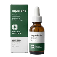 Natural Outcome Pure Squalane Oil l 100% Plant Derived Squalane Oil for Face, Body, Hair & Lips I Weightless Moisturizing Oil Firms Skin, Reduces Fine Lines & Enhances Skin Elasticity I 1 oz