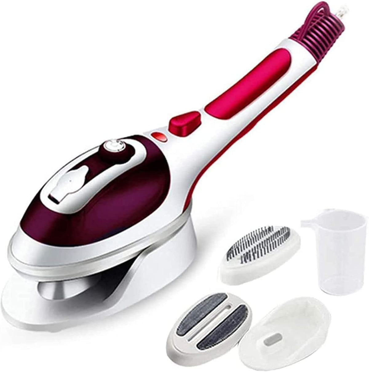GStorm - Clothes Steamer Compact Fabric Garment Steamer Iron – Hand Held Robust Steamer - Portable Steamer Perfect for Travel and Home Use (Red)